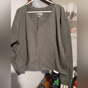 Hanes, "Live, Love, Comfy".  XXL cropped sweatshirt.